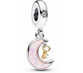 Charm colgante Pandora Llave y Luna de dos tonos