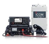 ICOM GM800  Cumple los requisitos GMDSS Cumple los requisitos MED “Wheel mark” para los buques mercantes Europeos. (Necesita el acoplador de antena AT-141#45) Cumple el ITU-R M.493-13 DSC LCD TFT color de 4,3 pulgadas Pantalla de modo nocturno