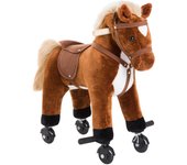 HOMCOM Caballito para Bebes de +36 Meses Caballo con Ruedas Sonidos de Relincho Palos y Pedales Carga 60 kg 55x23x60 cm