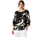 Beyond-Camiseta floral de dos Materiales