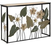 Consola de metal y Madera multicolor 108x36,8x80 cm