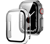 Glass+Case For Apple Watch 9 7 45mm 44mm 41mm 40mm PC Screen Protector Cover iwatch Series 3/4/5/6/SE/7/8 SmartWatch Accessories
