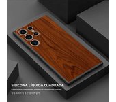 Brown Smooth Wood Grain Metallic Phone Case for Samsung Galaxy S22 Note 20 Ultra S23 S21 S20 FE S10 S10E Silicone Cases