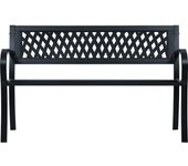 VidaXL Banco de jardín Bahía acero negro 77x125x53 cm