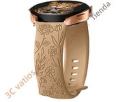 18mm 20mm 22mm Rose engrave Band for Samsung Galaxy Watch 7654 40mm 44mm Gear S3 Silicone Cute Strap Classic 43mm 45mm Active 2