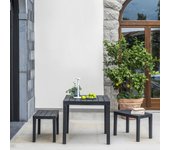 KG KITGARDEN - Conjunto de Jardín Exterior (2 Bancos y 1 Mesa), Imitación Madera, Antracita - SET PAPUA