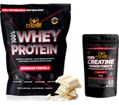 100% Whey Protein 2.27kg King Nutrition Proteina Concetrada + Creatina monohidratada 300gr mejora tu rendimiento y aumenta la masa muscular.
