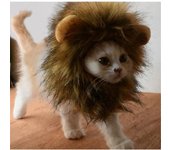 Peluca de Melena de León para disfraz de Perro y Gato, adjustable, lavable, Cómodo, de pelo de León, Vestido para Halloween