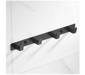Perchero de Maple inoxidable Negro con Gancho para toallas de baño (Cuatro Ganchos Negros)