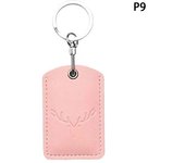 1Pcs Access Card Case Leather Card Holder Keychain Key Ring Access Card Bag Door Lock Access Tags ID Card Case Keychain