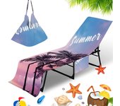 Portable Beach Chair Cover Quick Drying Beach Towel with Side Storage Bag Swimming Pool Lounge Chair Cover Outdoor Towel
