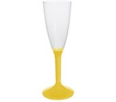 MONOUSO | Copa Reutilizable PS Pie Amarillo Cava 120ml 2P (20 Uds)