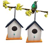 NQT Pack de Nidos para Pájaros Natural Casita de Pajaro Colgante Exterior - Casa Pajaro Jardín