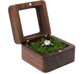 Black Walnut Solid Ring Box Single Double Ring Box Earrings Box Cufflinks Box Vintage Wooden Ring Box Exquisite Gift Box