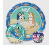 Set de Piscina, Flotador hinchable y Pelota PVC 14 cm Bluey (6179)