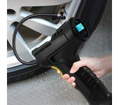 Inflador de neumáticos portátil inalámbrico inflable, bomba de neumáticos con compresor de aire de 120W para coches, motocicletas y bicicletas con manómetro