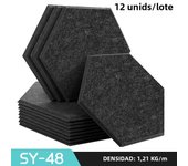 Sound Proof Wall Panels 12Pcs Hexagon Pared Self-adhesive Acoustic Panel Home Decorative For Living Room Bedroom Nursery Studio