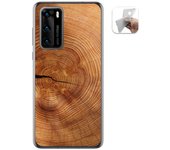Tumundosmartphone Funda Gel Tpu para Huawei P40 diseño Madera 04 Dibujos