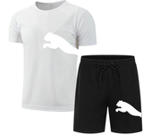 Men's casual fashion Summer mesh suit Men's quick drying Breathable sports suit Short sleeve T-shirt suit men's jogging suit