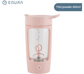 Shaker de 22oz para botellas de proteínas, recargable USB (Negro)