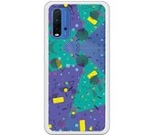 Funda compatible con Xiaomi Redmi 9T/Pocophone M3 - Geometría Abstracta fondo Azul