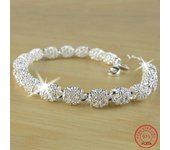 Pulsera De Encanto De Flores En Plata 925 Para Mujer Con Bola Hueca Ajustable Joyería De Boda Y Fiesta Regalo