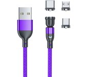 540 Degrees Rotating Magnetic Cable USB IPone Type C Micro Phone Cable For iPhone13 12 11 X Pro Max Samsung Xiaomi USB Cord Wire