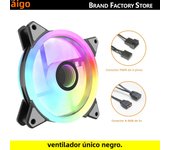 Aigo AF12 Computer Case Fan Ventilador PC 120mm Rgb Fan Kit Double Halo Infinite Space 4pin PWM Argb 12cm CPU Cooling Fan