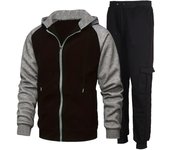 Chaqueta con capucha de dos piezas de otoño e invierno para hombre + mono, traje deportivo informal para hombre