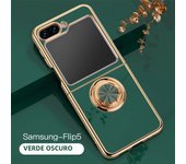 Luxury Electroplate Bright Surface TPU Soft Case for Samsung Galaxy Z Flip 6 5 4 5G Flip6 Magnet Holder Ring Shockproof Cover