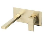 VALAZ Tajo Grifo de lavabo empotrado monomando cuadrado de latón en color dorado cepillado