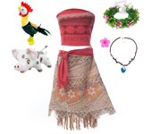 Children Maona 2 Dress New Movie Girl Princess Costume Christmas Party Adventure Costume Cosplay Clothes Vaiana Pet Pig Outfit
