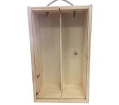 Deliex. Caja de Madera para 2 Botellas de vinos para Regalos con Tapa DM corredera y Asa, Decoración, Decoupage, Estuches Gourmet