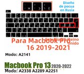 Compatible with MacBook Pro 13 Keyboard Cover A2289/A2338/A2251&MacBook Pro 16 Keyboard Cover A2141 Thin Protector for Touch Bar