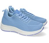 Davinia Shoes Zapatilla Deportiva de Mujer, Diseño Moderno Planos, Comodos, Adornos con Perforaciones, Punta Redondeada y Cierre de Cordones para Todo Uso. Shoes&Blues.es VRA-682-Celeste