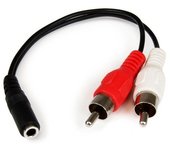 StarTech.com - Cable Adaptador de 15cm de Audio Estéreo Mini Jack de 3,5mm Hembra a 2x RCA Macho MUFMRCA