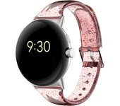 Clear glitter strap for Google Pixel Watch 1 clear TPU strap, compatible with Google Pixel Watch 2 replacement strap