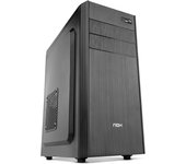 NOX LITE010 - Caja PC, Frontal con Acabado Cepillado, Fuente Alimentación ATX 500W Preinstalada, Compatible con placas ATX, Micro ATX e ITX, Negro