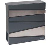 ARREGUI Armor Buzón Exterior de Acero con Soporte para Periódicos Tamaño M (Correo DIN A4 y Revistas) | Buzón de Pared Mediano | con Tapa Protectora | Buzón de Correo Moderno