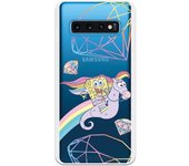 Funda original compatible con Samsung Galaxy S10 - Bob Esponja Caballito Arcoiris