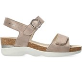 Sandalia de mujer Mephistó Oriana en cuero gris claro con cuña cómoda P5146982