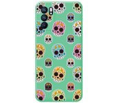 Funda Silicona Líquida Verde para Oppo Reno 6 5G diseño Catrina Dibujos