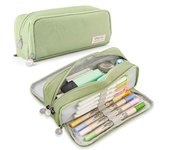 Large Capacity Pencil Case 3 Compartment Multifunctional Pen Bag for Girls Boy School Student Office Stationery Organizer