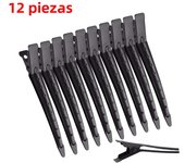 12Pcs Crocodile Leather Hairpin, Duck Bill Hairpin Rust-proof Metal Hairpin With Holes, For Curly Hair Style Partition Clip