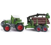 Siku Tractor Fendt con Remolque Forestal - Juguete Correpasillos para Diversión Al Aire Libre