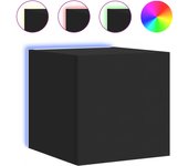 vidaXL Mueble de TV de pared con luces LED 30,5x35x30 cm, Mueble de Salon, Mueble TV, Mueble TV salon, Mesa de TV, Mueble tele