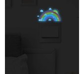 1pc Luminous Rainbow Pattern Light Switch Stickers Bathroom Bedroom Living Room Switch Stickers, Removable Light Switch Sticker