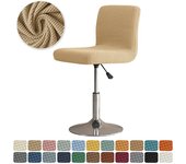 Polar Fleece Bar Chair Cover Stretch Short Back Dining Seat Covers Small Size Solid Color Chair Slipcovers Dustproof case