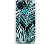 Funda compatible con Oppo A15 - Be Unique Funda Gel helechos fondo negro