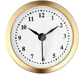 Inserto de reloj redondo, movimiento de reloj de pared DIY con borde dorado con números arábigos de 2,4 pulgadas para reemplazo de esfera de reloj, oficina, hogar, sala de estar